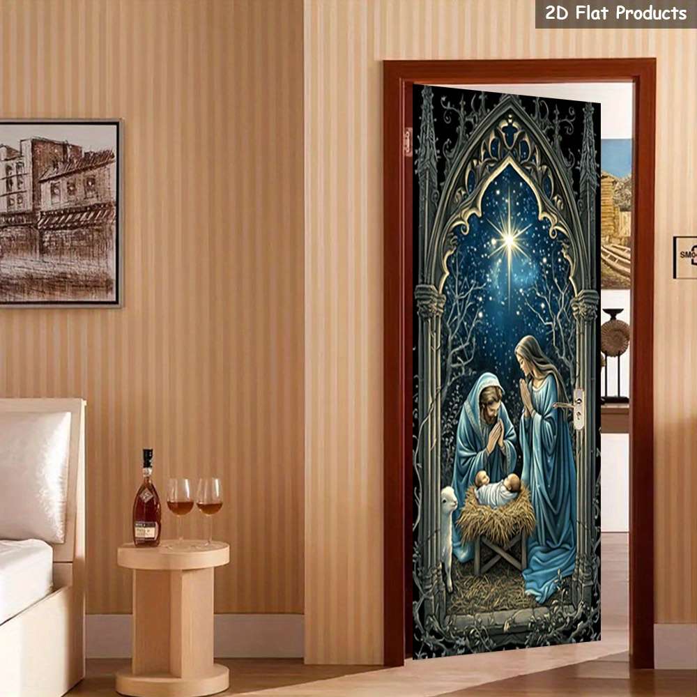 1pc 76.96x199.9cm Jesus Christian Themed Stickers