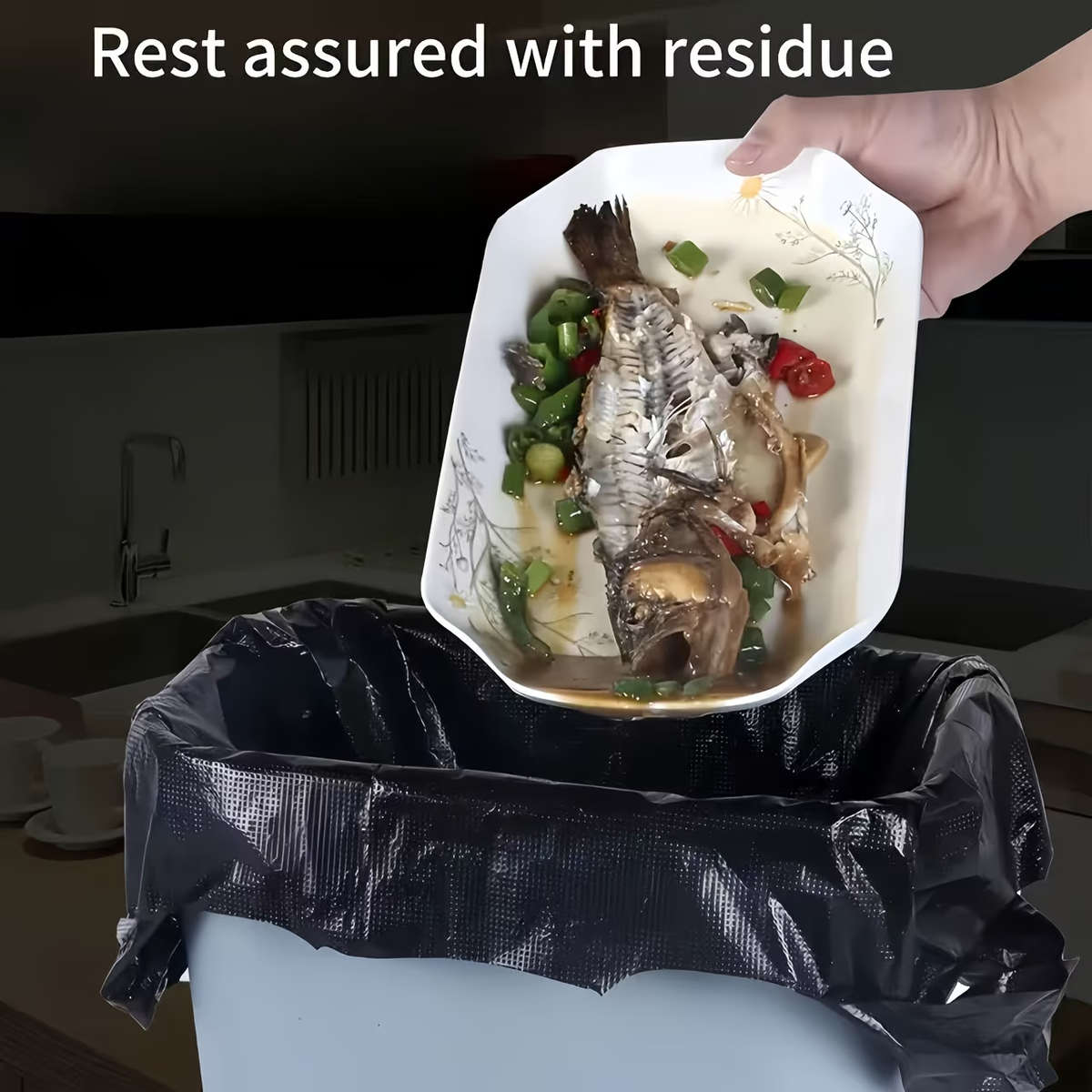5 Rolls Of 200 Thick Black Handheld Garbage Bags