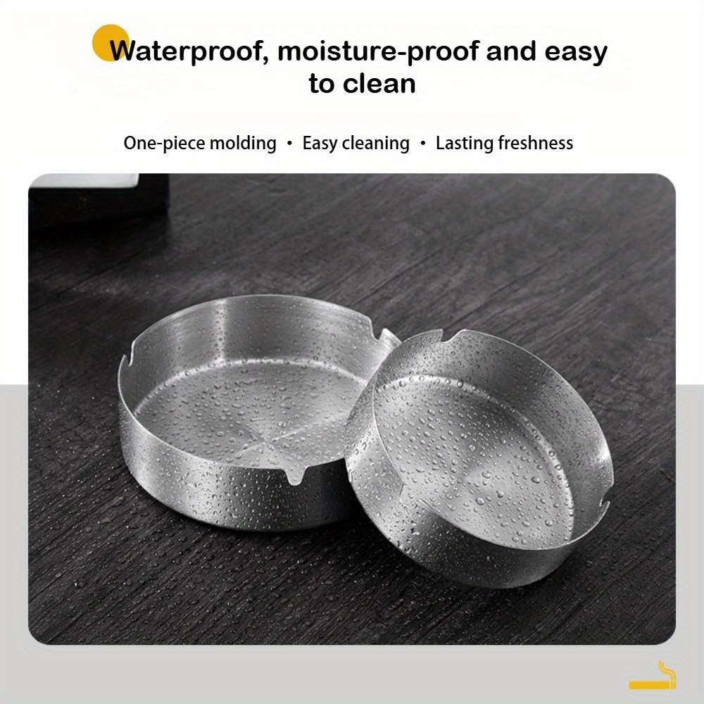 3pcs Stainless Steel Windproof Ashtray Shock-Resistant and Wear-Resistant Easy to Clean