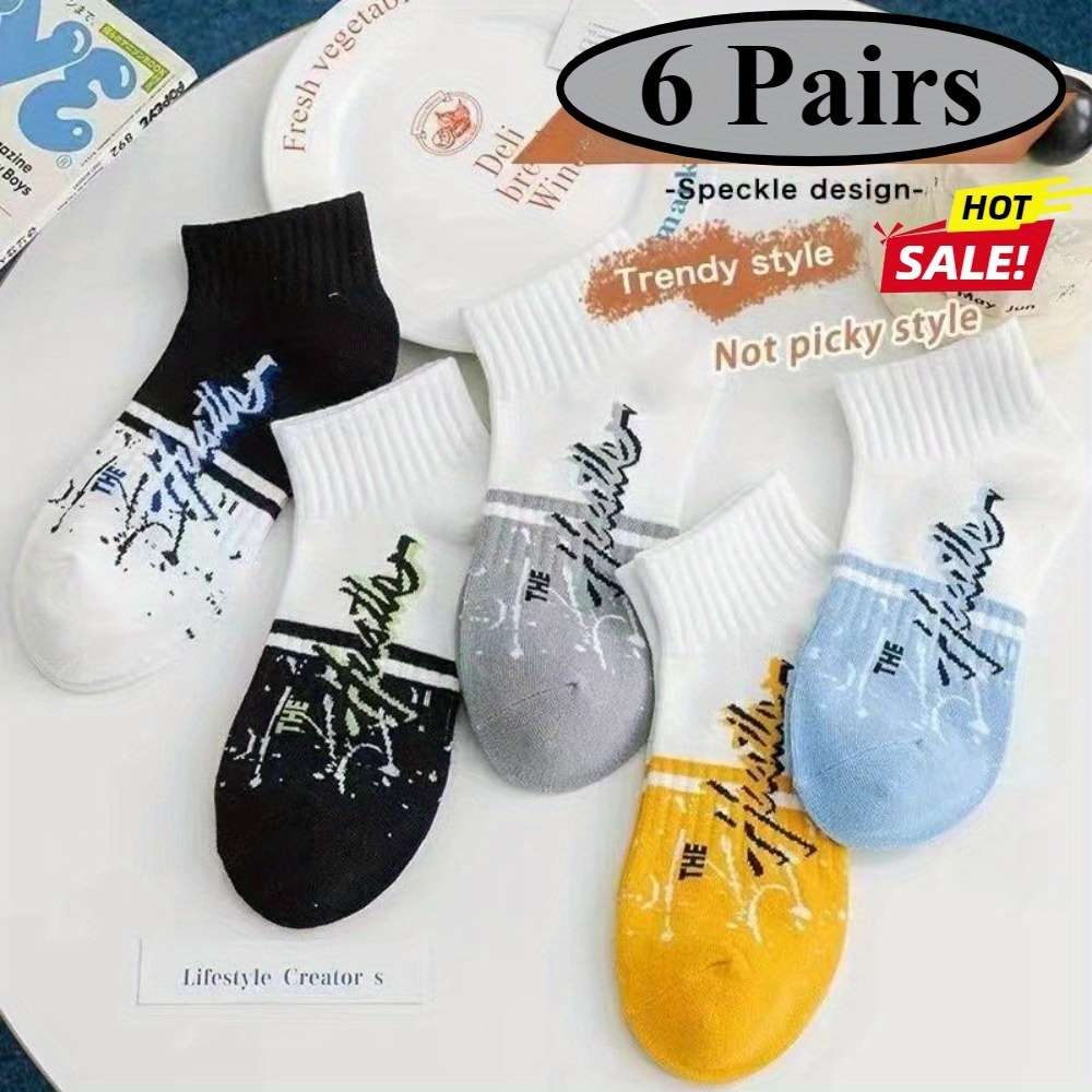 6 Pairs Of Random Mixed Colors One Size High Elastic Socks
