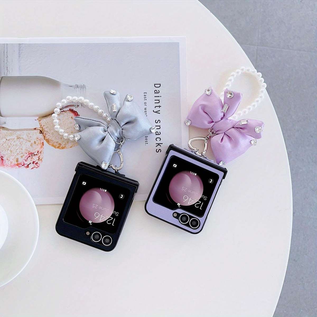 1pc Light Purple For Samsung Galaxy Z Flip 6 Phone Cases