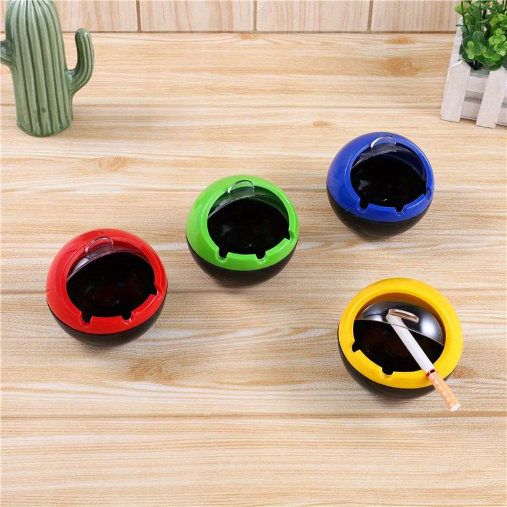 Plastic Fireproof and Windproof Ashtray Home Decorative Spherical Ashtray Household PP Plasti