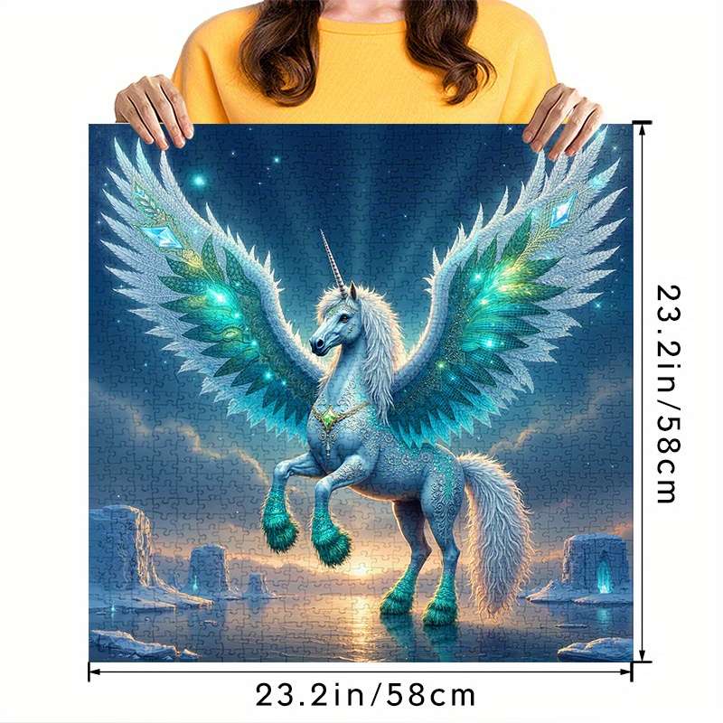 1000pcs Unicorn Glacier Jigsaw Puzzle Scratch Water Resistant Challenging DIY Br