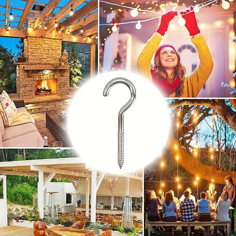 30pcs High Performance Metal Screw Hooks Traditional Style Silvery Easy Assembly Rust-Resistant for