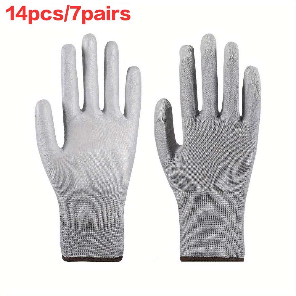 7 Pairs Gray Size L Multi Purpose Work Gloves