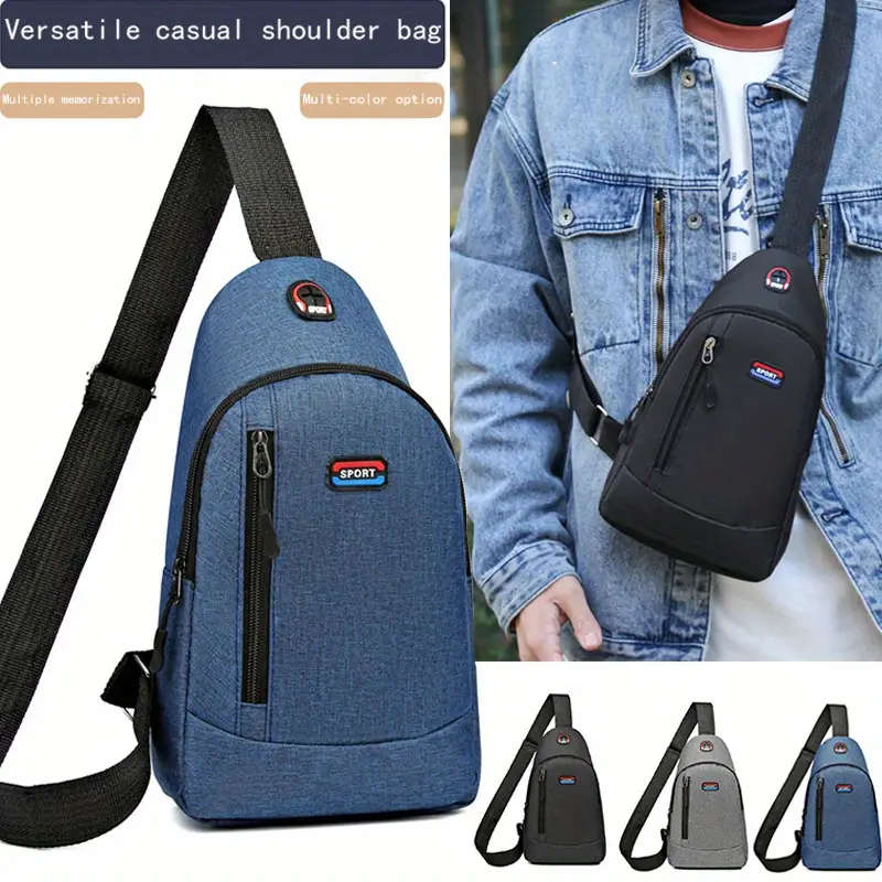 1pc Sports Chest Bag Waist Bag Casual Nylon Canvas