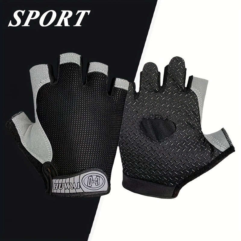 1 Pair Black Outdoor Sports Gloves