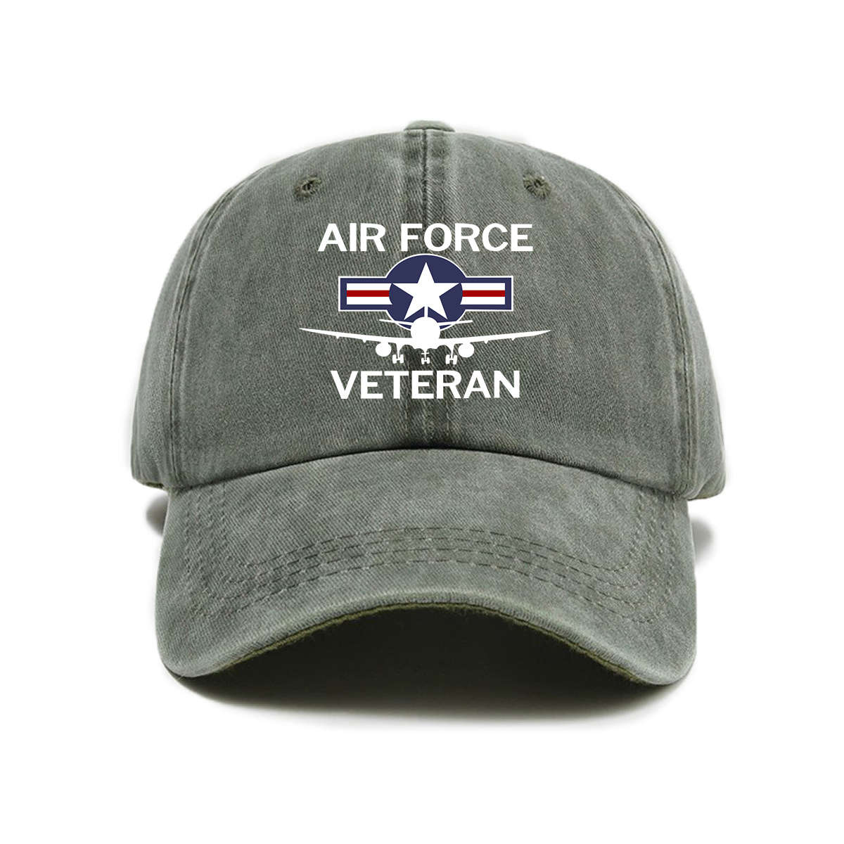 Minimalist Adjustable Baseball Cap with Air Force Veteran Embroidery Sun Protection Casual