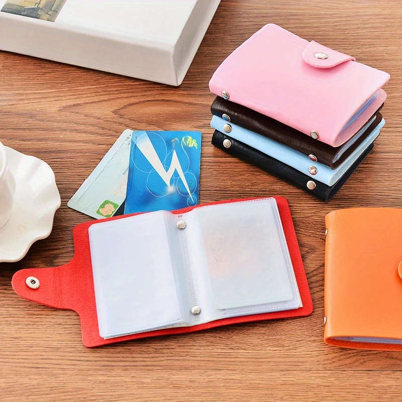 Leather Card Holder 12 Slots Bank Card Wallet Document Organizer Party Supplies No Power Require