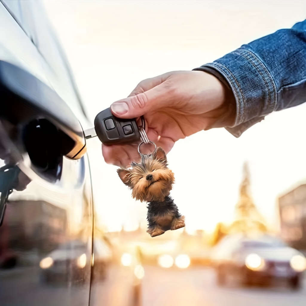 1pc 2D Flat A-Shaped Yorkshire Terrier Decoration