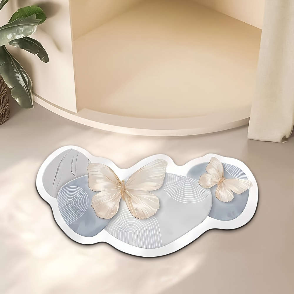 Cream Blue 50x90cm Floor Mat