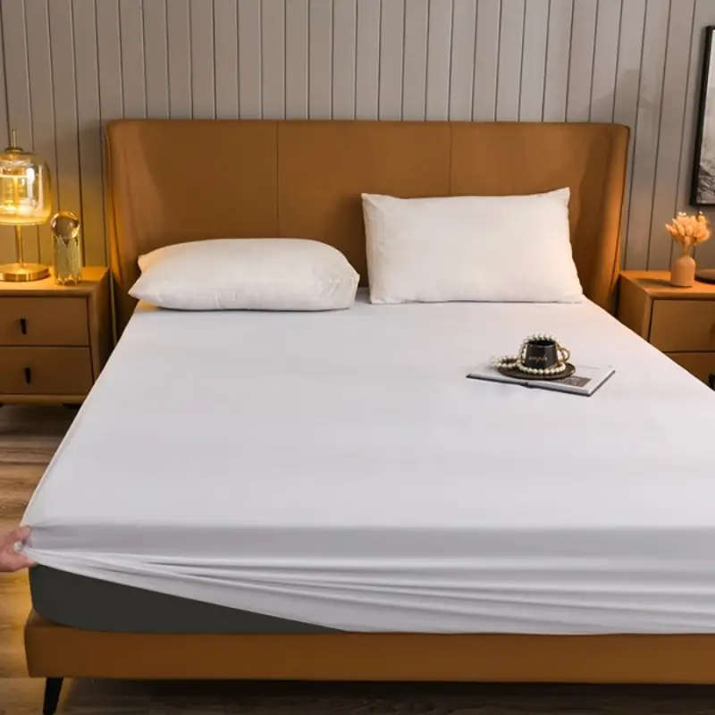 Waterproof Mattress Protector With Deep Pockets Breathable Noiseless Bed Cover 200x220cm