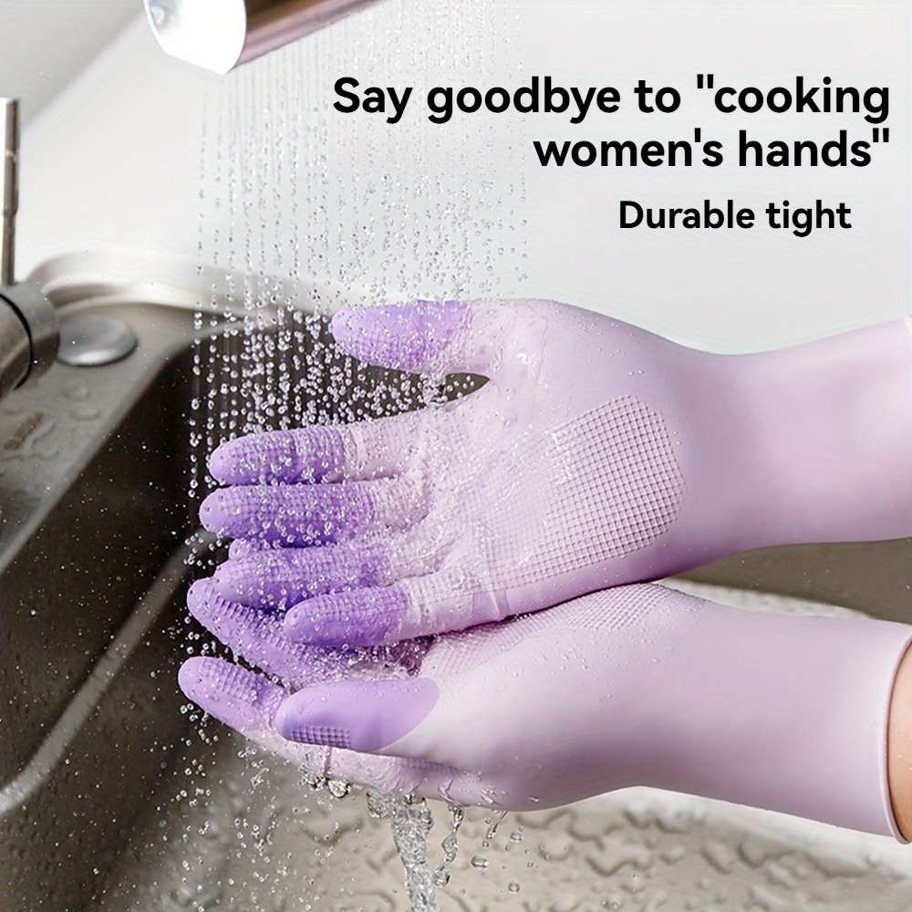 1 Pair Green Size M Household Cleaning Gloves