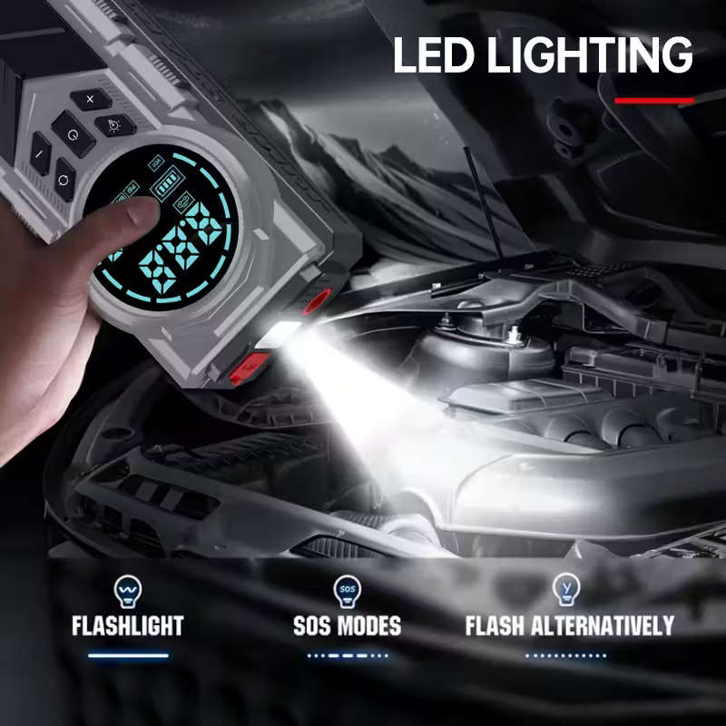 Heavy-Duty Car Emergency Booster - Tire Inflator and Jump Starter