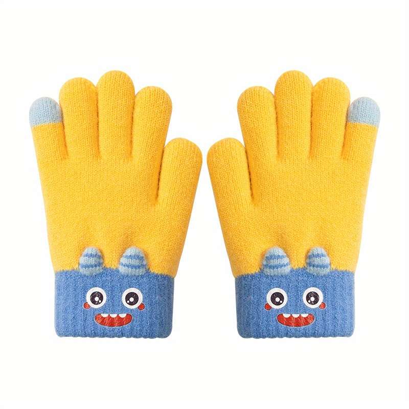 1 Pair Yellow Warm Gloves