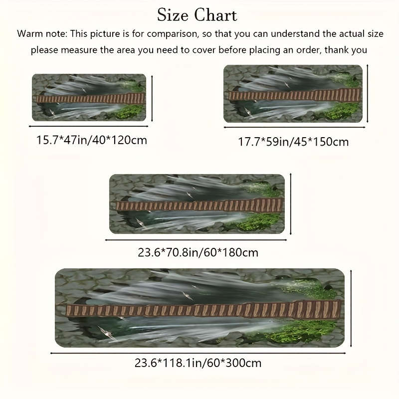 1Pc 23.6x70.8inch 60x180cm Floor Mat