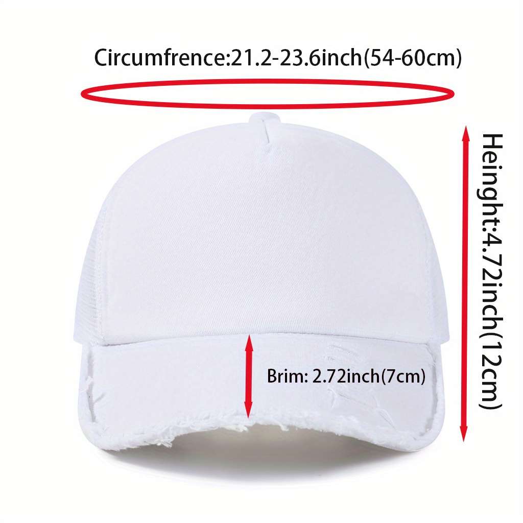 1pc Skibidi Printed Baseball Cap Solid Color Washed Distressed Mesh Trucker Hat Breathable Adjustab