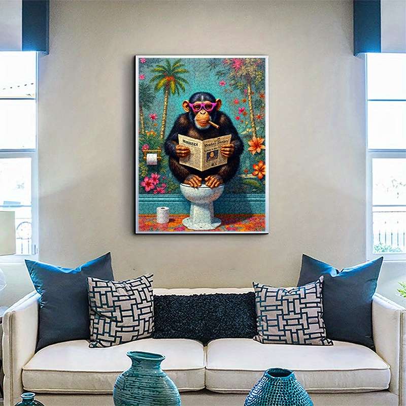 1000pcs Jigsaw Puzzle for Adults Challenging Large Brain Teaser with Vibrant Chimpa