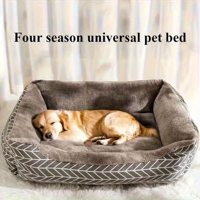Winter Warm Plush Polyester Dog Bed