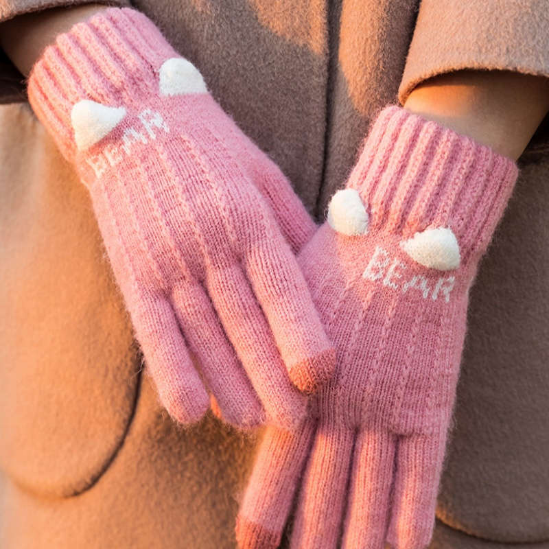 1 Pair Gray Warm Gloves