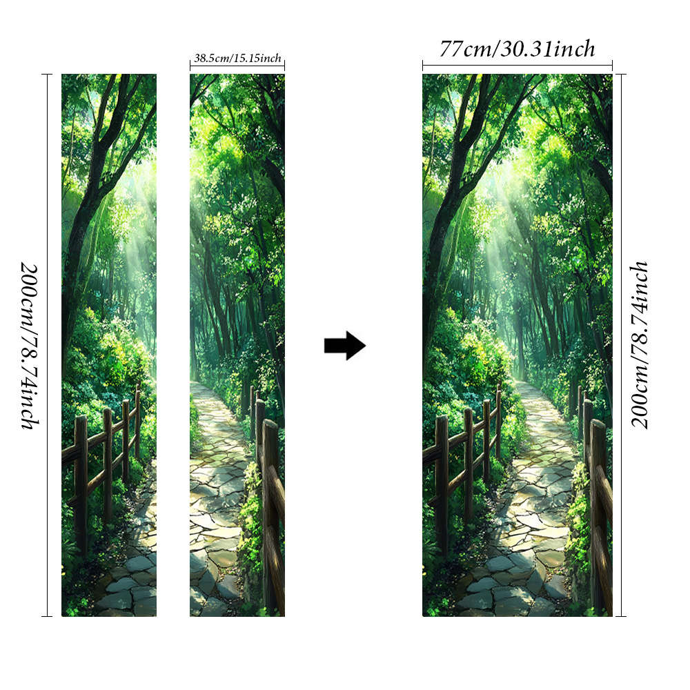 1Pc 95.0x214.88cm Door Window Sticker