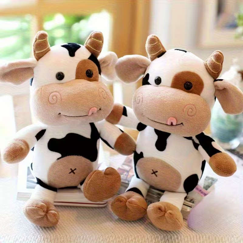 Cute Mixed Color Plush Cow Doll