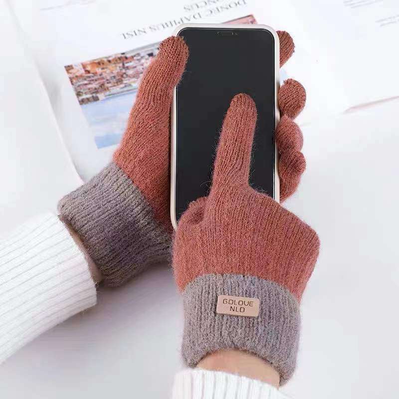 1 Pair Dark Gray Warm Gloves