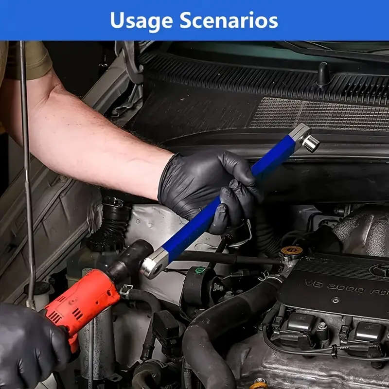 15 Offset Impact 3/8 Extended Wrench Socket Tool Set