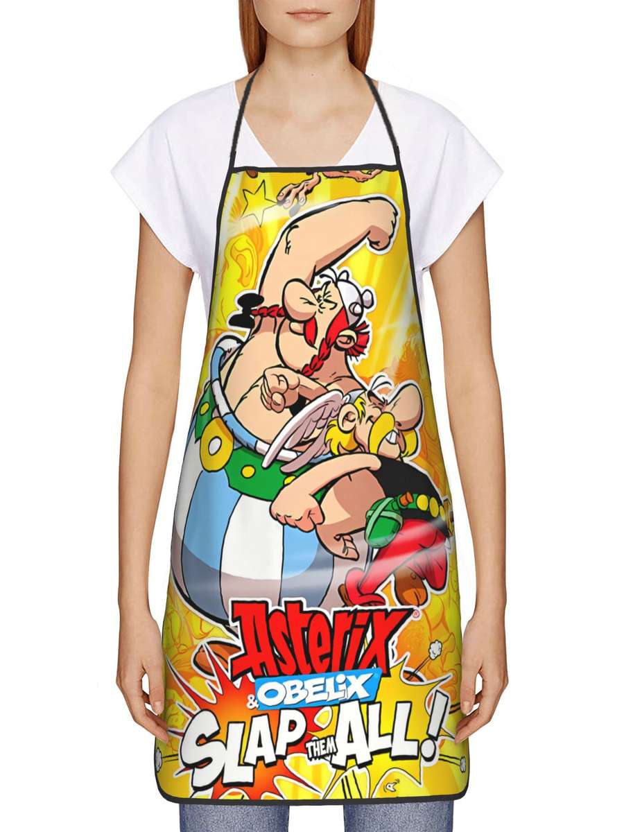 Biihudu Anime Apron For Men Women Retro Style Astrix Oblix Graphic Print Durable Kitch