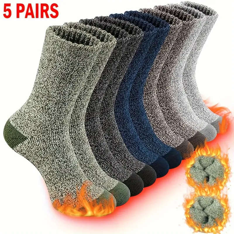 5 Pairs Of Warm Winter Socks For Men