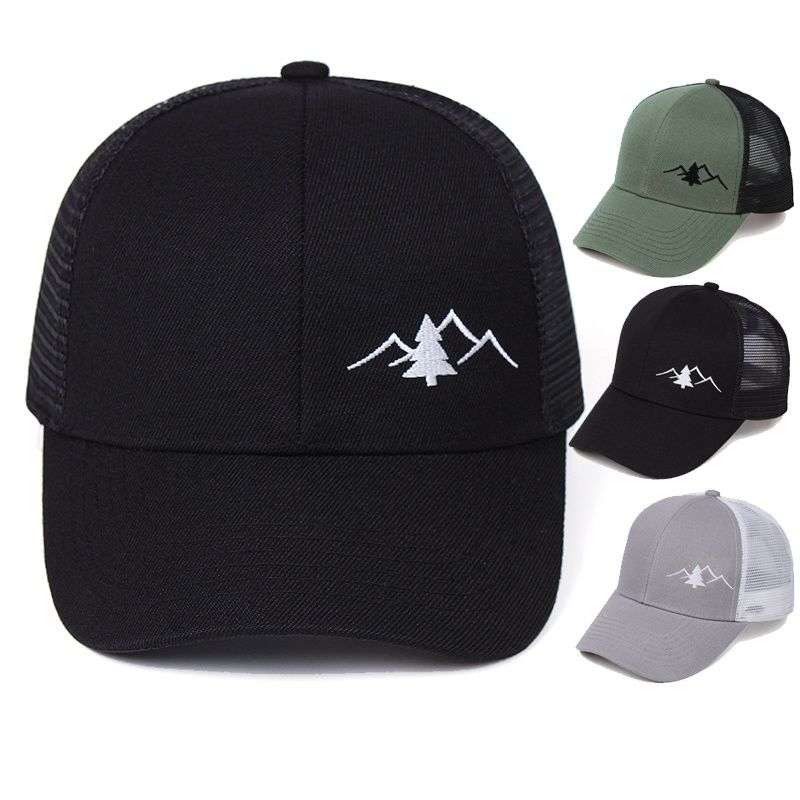 Trendy Embroidered Trucker Hat Breathable Mesh Baseball Cap