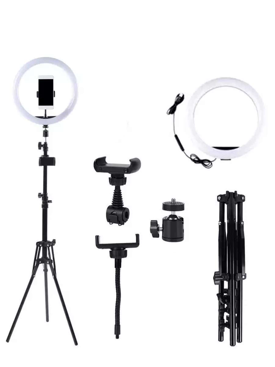 10 Inch Tripod Ring Fill Light Stand With Phone Mount For Live Broadcasting 10"