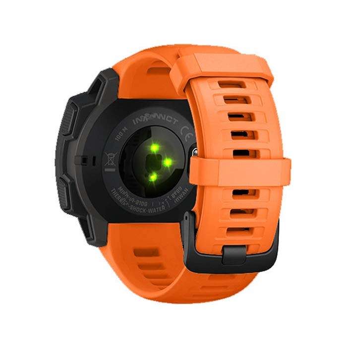 Silicone Replacement Wrist Strap for Garmin Instinct 22mm, Host not Included(Orange)