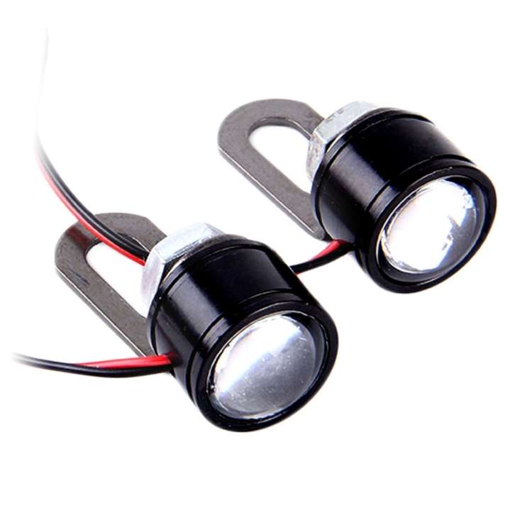 2 PCS 12V 3W  Blue Light Eagle Eyes LED Strobe Light For Motorcycle Wire Length: 90cm