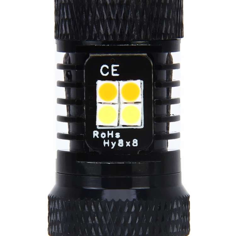 2 PCS Car Auto T25/3157 DC 12V 5W 350LM 16 SMD-3030 LED Bulbs Turn Lamp Backup Light, White + Yello