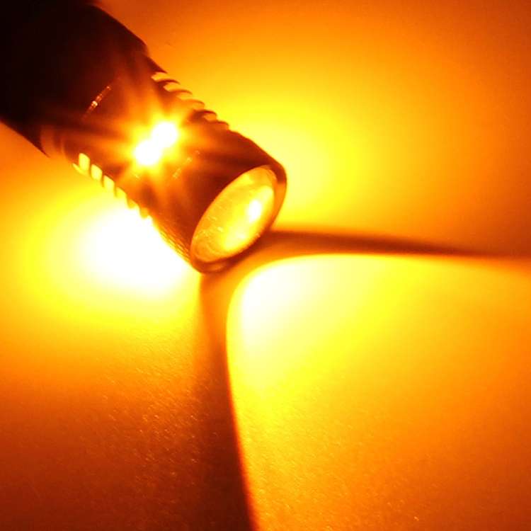 2 PCS Car Auto T25/3157 DC 12V 5W 350LM 16 SMD-3030 LED Bulbs Turn Lamp Backup Light, White + Yello