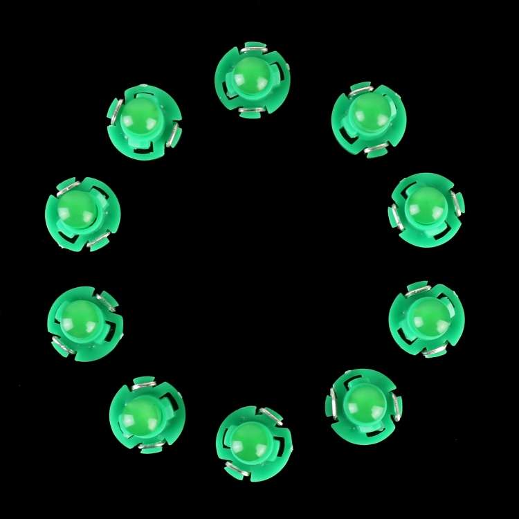 10PCS 2W T4.2 Wedge Instrument Panel LED Light Dashboard Gauge Cluster Indicator Lamp Bulb(Green Lig