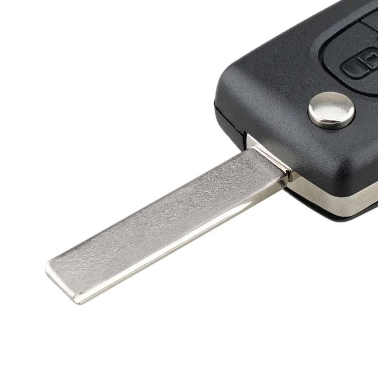 For PEUGEOT Car Keys Replacement 2 Buttons Square Car Key Case with Grooved and Holder