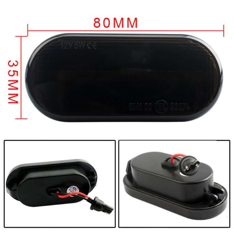 2 PCS D12V / 5W Car LED Leaf Board Side Flowing Water Turn Signal Light for Volkswagen(Black)