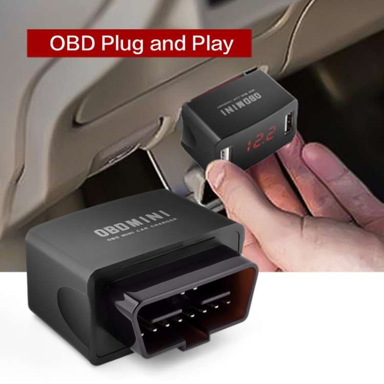Mini Dual USB Charger Adapter Car OBD Charging Socket