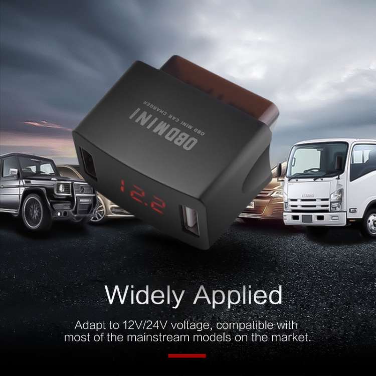 Mini Dual USB Charger Adapter Car OBD Charging Socket