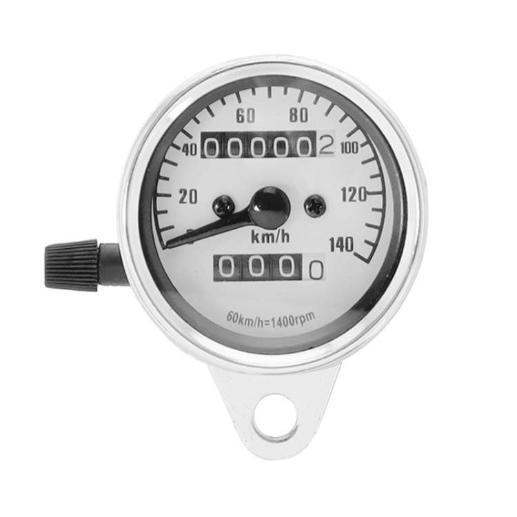 Motorcycle Retro Modified Odometer Speedometer Kilometer (Silver)