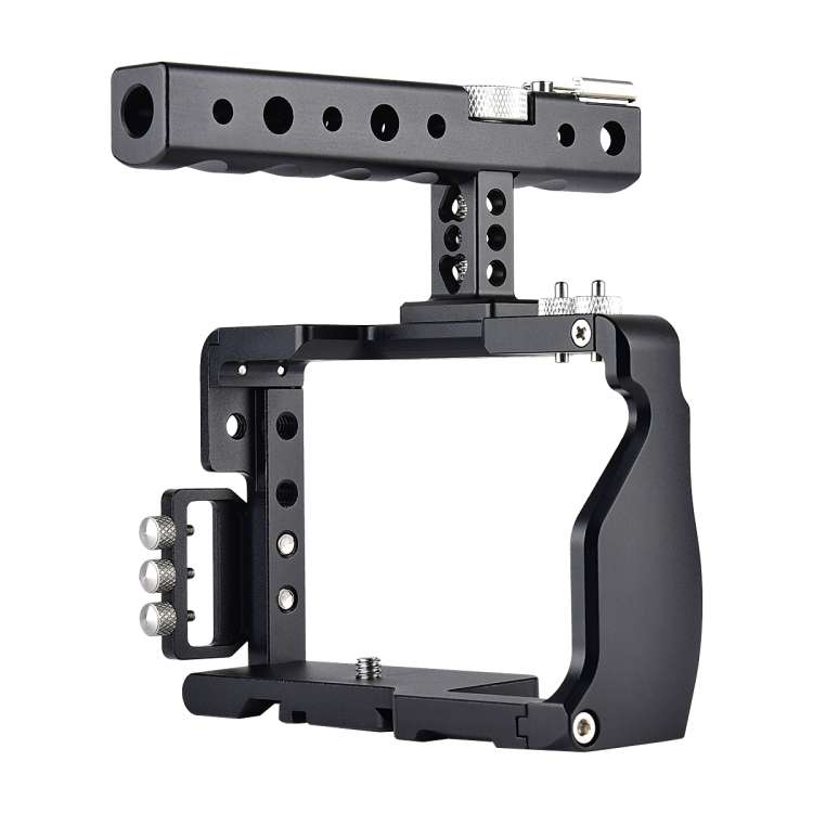 YELANGU C6 Camera Video Cage Handle Stabilizer for Sony A6000 / A6300 / A6500 / A6400(Black)