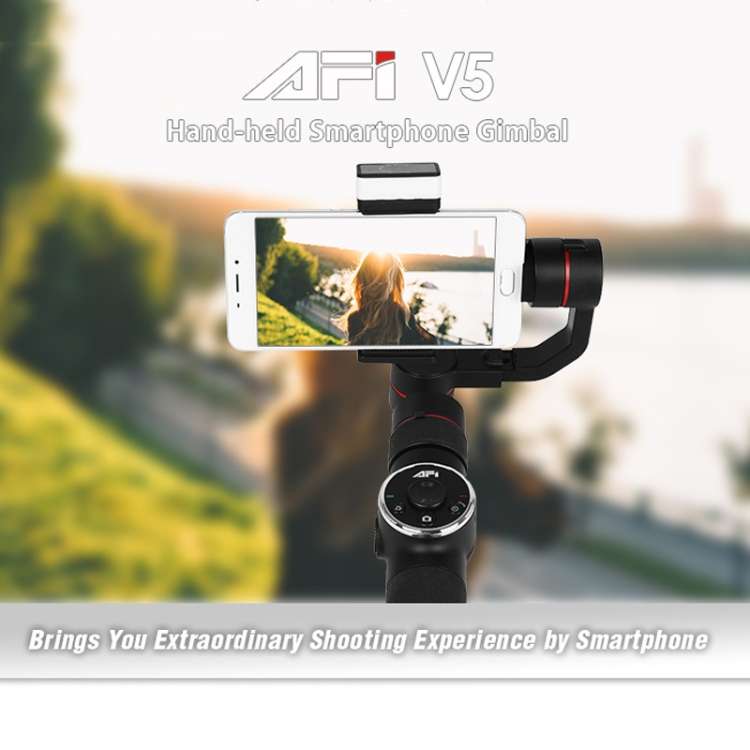 AFI V5 Smooth 3-Axis Handheld Aluminum Brushless Gimbal Stabilizer with Tripod Mount & Fill Light fo