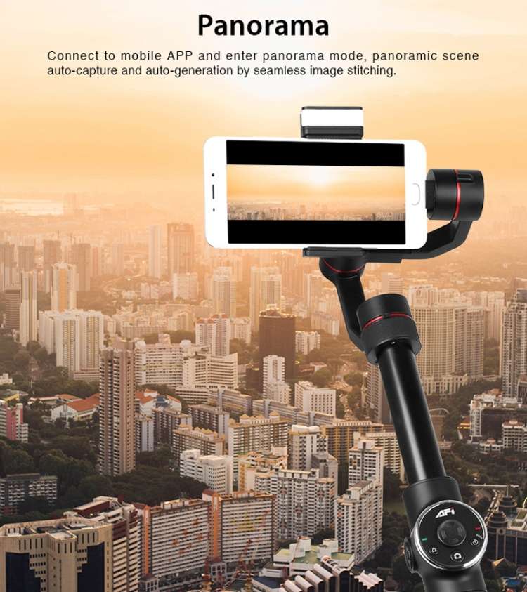 AFI V5 Smooth 3-Axis Handheld Aluminum Brushless Gimbal Stabilizer with Tripod Mount & Fill Light fo
