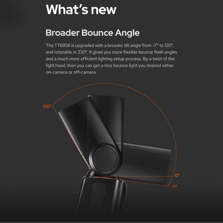 Godox TT685II-S 2.4GHz Wireless TTL HSS 1/8000s Flash Speedlite for Sony (Black)