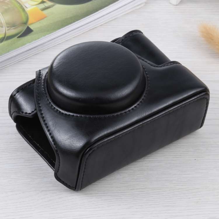 Full Body Camera PU Leather Case Bag for Sony ZV-1(Black)