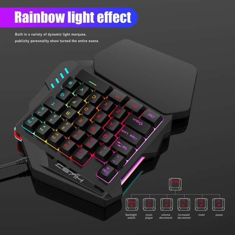 HXSJ V100+J900+P8 One-handed Keyboard + Programming Gaming Mouse + Keyboard Mouse Converter Set