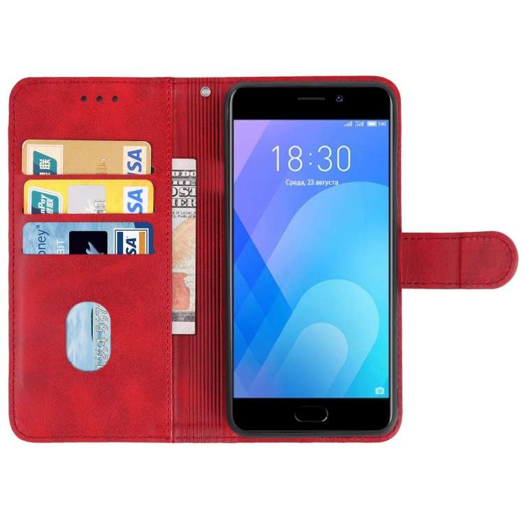 Leather Phone Case For Meizu M6 Note(Red)