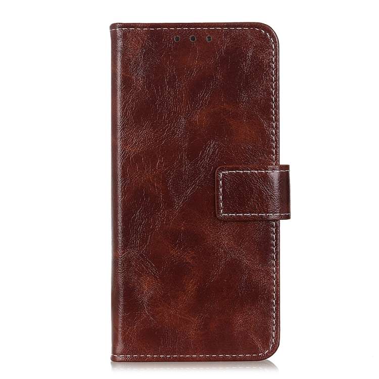 For iPhone 16 Plus Retro Crazy Horse Texture Horizontal Flip Leather Phone Case(Brown)